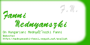 fanni mednyanszki business card